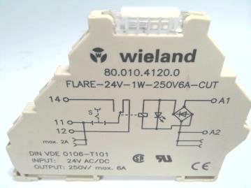 Wieland 80.010.4120.0 Relay Module SPDT FLARE-24V-1W-250V6A-CUT