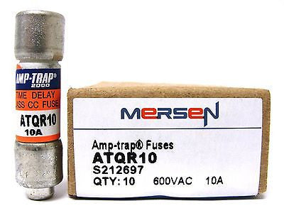 Mersen ATQR10, 600 VAC, 10 Amp, Amp-Trap Time Delay Fuses (LOT of 10) - Industrial Sensors & Controls