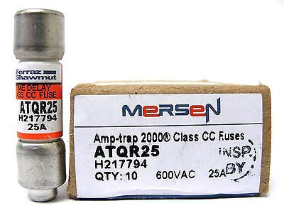 Mersen ATQR25, 600 VAC, 25 Amp, Amp-Trap Time Delay Fuse (LOT of 10) - Industrial Sensors & Controls
