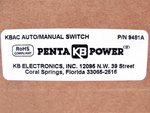 KB Electronics 9481 Auto/Manual Switch Kit Switch Kit for KBAC - Industrial Sensors & Controls