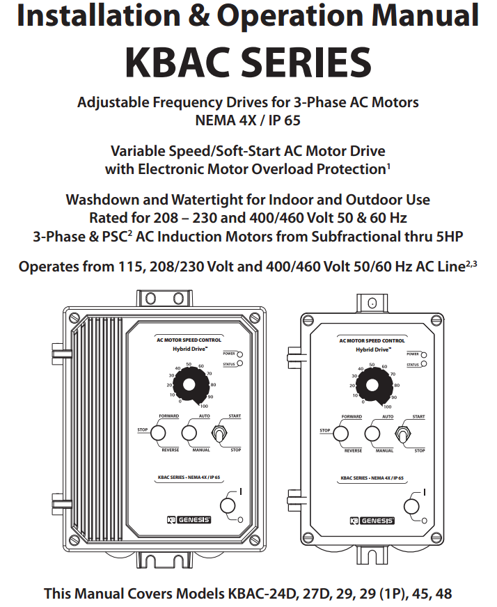 KB Electronics KBAC24D AC Motor Control, 9987