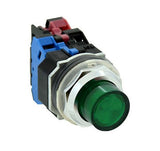 IDEC ALD2QH211DNUG Green Pushbutton, Extended Len, 30mm, Momentary, 1 NO/1 NC
